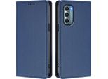 Custodia Per Motorola Moto G Stylus 2022 5G, Custodia Magnetica Antiurto In Finto Cuoio Flip Cover Con Supporto Blu Scuro