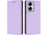 Custodia In Pelle Per Oneplus Nord 2T, Custodia Magnetica In Finto Cuoio Con Supporto Viola Chiaro