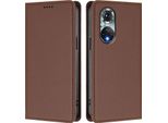 Custodia In Pelle Per Huawei Nova 9 /Honor 50, Custodia Flip Magnetica In Finto Cuoio Con Supporto Marrone