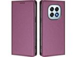 Custodia Per Oppo F29, Flip Cover In Finto Cuoio Antiurto Magnetica Con Supporto Viola
