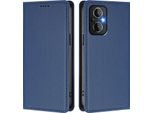 Custodia In Pelle Per Oppo Reno8 4G/Reno7 4G, Flip Case Magnetico In Finto Cuoio Con Supporto Blu Scuro