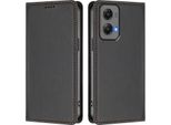 Custodia In Pelle Per Motorola Moto G Stylus 5G 2024, Custodia Flip Magnetica In Finto Cuoio Con Supporto Nero