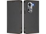 Custodia Per Oppo Reno11 5G, Custodia Magnetica Antiurto Con Supporto In Finto Cuoio Flip Cover Nero