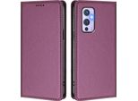 Custodia Per Telefono Cellulare Per Oneplus 9, Flip Cover In Finto Cuoio Antiurto Magnetica Con Supporto Viola