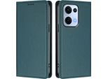 Custodia In Pelle Per Oppo Reno13 5G, Custodia Magnetica In Finto Cuoio Con Supporto Verde