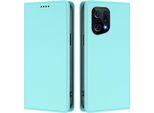 Custodia In Pelle Per Oppo Find X5, Custodia Magnetica In Finto Cuoio Flip Con Supporto Verde Menta