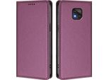 Custodia In Pelle Per Motorola Moto G Power 2021, Custodia Magnetica In Finto Cuoio Con Supporto Viola