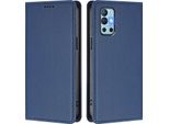 Custodia Per Telefono Cellulare Per Oneplus 8T /Oneplus 9R, Custodia Magnetica Antiurto Flip Cover In Finto Cuoio Con Supporto Blu Scuro