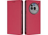 Custodia Per Telefono Cellulare Per Nothing Phone 3A Pro,Poliuretanoleather Flip Cover Custodia Magnetica Antiurto Con Supporto Rosso
