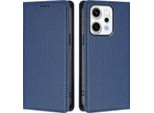 Custodia Per Oppo Reno14 Pro 5G, Flip Cover In Finto Cuoio Antiurto Magnetica Con Supporto Blu Scuro
