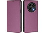 Custodia In Pelle Per Oppo F27 Pro / F27 Pro+, Custodia Flip Magnetica In Finto Cuoio Con Supporto Viola