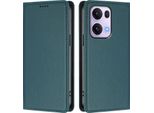 Custodia Per Oppo Reno13 Pro 5G, Custodia Magnetica Antiurto Con Supporto In Finto Cuoio Flip Cover Verde