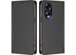 Custodia In Pelle Per Oppo A98 / Oppo A1 5G, Flip Case Magnetico In Finto Cuoio Con Supporto Nero