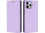 Custodia In Pelle Per Iphone 12 Pro Max, Custodia Magnetica In Finto Cuoio Flip Con Supporto Viola Chiaro