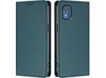 Custodia Per Telefono Cellulare Per Nokia C02, Flip Cover In Finto Cuoio Antiurto Magnetica Con Supporto Verde