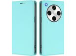 Custodia In Pelle Per Oppo Find X8 Pro, Custodia Flip Magnetica In Finto Cuoio Con Supporto Verde Menta