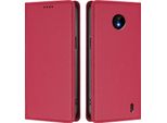 Custodia In Pelle Per Nokia C10 / Nokia C20, Flip Case Magnetico In Finto Cuoio Con Supporto Rosso