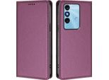 Custodia Per Cellulare Per Itel P38, Flip Cover In Finto Cuoio Antiurto Magnetica Con Supporto Viola