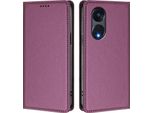 Custodia In Pelle Per Oppo Reno8 T 5G, Custodia Magnetica In Finto Cuoio Con Supporto Viola