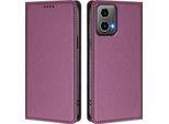 Custodia Per Motorola Moto G34 / Moto G45, Flip Cover In Finto Cuoio Antiurto Magnetica Con Supporto Viola