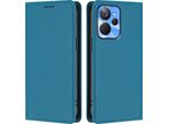 Custodia Per Telefono Cellulare Per Realme 10T 5G, Flip Cover In Finto Cuoio Antiurto Magnetica Con Supporto Blu