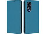 Custodia In Pelle Per Oppo A98 / Oppo A1 5G, Flip Case Magnetico In Finto Cuoio Con Supporto Lake Blu