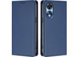 Custodia In Pelle Per Oppo A78 5G, Custodia Magnetica In Finto Cuoio Con Supporto Blu Scuro