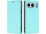 Custodia Per Telefono Cellulare Per Oneplus Nord 4,Poliuretanopelle Flip Cover Antiurto Custodia Magnetica Con Stand Turchese