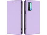 Custodia In Pelle Per Oneplus Nord Ce 5G, Custodia Magnetica In Finto Cuoio Con Supporto Viola Chiaro