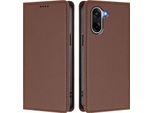 Custodia Per Cellulare Per Oneplus Nord CE5 / Ace 5 Racing, Flip Cover In Finto Cuoio Antiurto Custodia Magnetica Con Supporto Marrone