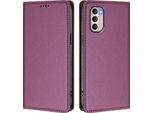 Custodia In Pelle Per Motorola Moto G41 / Moto G31, Custodia Flip Magnetica In Finto Cuoio Con Supporto Viola
