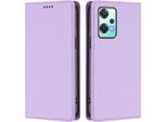 Custodia Per Oneplus Nord Ce 2 Lite 5G/Nord 2 Lite, Flip Cover In Finto Cuoio Antiurto Magnetica Con Supporto Viola