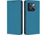 Custodia Per Telefono Cellulare Per Oneplus 10T, Flip Cover In Finto Cuoio Antiurto Magnetica Con Supporto Blu