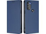 Custodia In Pelle Per Motorola Moto G71 5G, Custodia Flip Magnetica In Finto Cuoio Con Supporto Blu Scuro