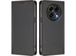 Custodia In Pelle Per Oppo F27 Pro / F27 Pro+, Custodia Flip Magnetica In Finto Cuoio Con Supporto Nero