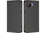 Custodia In Pelle Per Oppo F17, Flip Case Magnetico In Finto Cuoio Con Supporto Nero