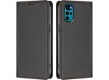 Custodia In Pelle Per Motorola Moto G22 / Moto E22S, Custodia Flip Magnetica In Finto Cuoio Con Supporto Nero