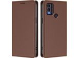 Custodia Per Telefono Cellulare Per Nokia C22, Flip Cover In Finto Cuoio Antiurto Magnetica Con Supporto Marrone