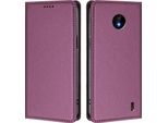 Custodia In Pelle Per Nokia C10 / Nokia C20, Custodia Flip Magnetica In Finto Cuoio Con Supporto Viola
