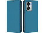 Custodia Per Telefono Cellulare Per Oneplus Nord 2T, Flip Cover In Finto Cuoio Antiurto Custodia Magnetica Con Supporto Blu