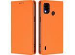 Custodia Per Telefono Cellulare Per Itel A48, Flip Cover In Finto Cuoio Antiurto Custodia Magnetica Con Supporto Arancione