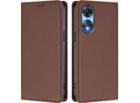 Custodia In Pelle Per Oppo A78 5G, Custodia Magnetica In Finto Cuoio Con Supporto Marrone