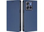 Custodia In Pelle Per Motorola Edge 60 Stylus/Moto G Stylus 5G 2025, Custodia Flip Magnetica In Finto Cuoio Con Supporto Blu Scuro
