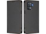 Custodia Per Telefono Cellulare Per Oppo F19 Pro, Flip Cover In Finto Cuoio Antiurto Magnetica Con Supporto Nero