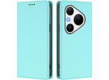 Custodia Per Huawei Pura 80 Pro/Pura 80 Pro+, Flip Cover In Finto Cuoio Antiurto Magnetica Con Supporto Turchese