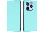 Custodia Per Telefono Cellulare Per Oukitel C50, Custodia Magnetica Antiurto Con Supporto In Finto Cuoio Flip Cover Turchese