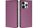 Custodia In Pelle Per Iphone 16 Pro, Custodia Flip Magnetica In Finto Cuoio Con Supporto Viola