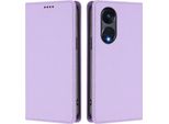 Custodia Per Oppo Reno8 T 5G, Custodia Magnetica Antiurto Con Supporto In Finto Cuoio Flip Cover Viola