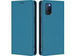 Custodia In Pelle Per Oppo A52 / A92 / A72 4G, Custodia Flip Magnetica In Finto Cuoio Con Supporto Lake Blu