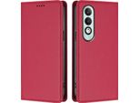 Custodia In Pelle Per Oppo K12X 5G, Custodia Magnetica In Finto Cuoio Con Supporto Rosso
